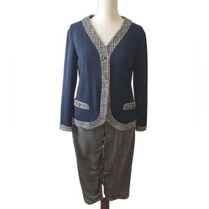 Vintage LeDamor Metallic Gold Houndstooth 2-Piece Set - Size MP - 80s/90s